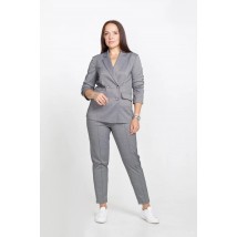 Классический женский тёплый брючный костюм серый из шерсти Modna KAZKA МКТ2184/2 3662