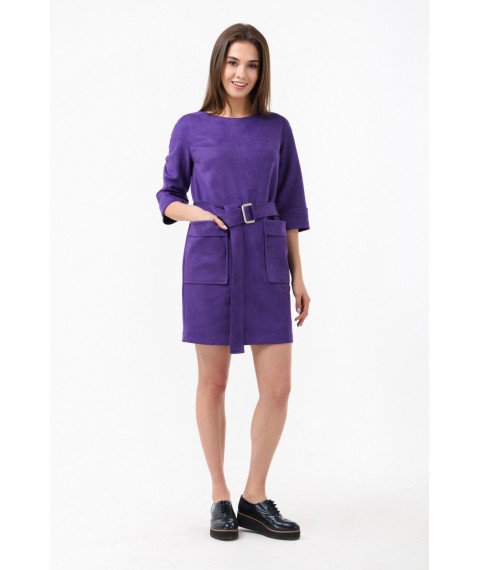 Женское дизайнерское платье фиолетовое короткое мини Modna KAZKA MKRM1866-2