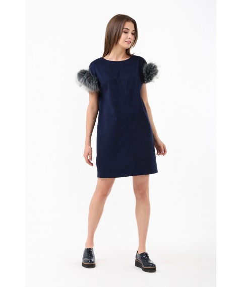 Женское платье дизайнерское синее на каждый день короткое мини Modna KAZKA MKRM1868-2 44
