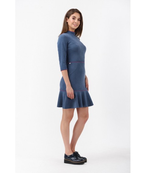 Женское дизайнерское платье синее короткое мини Modna KAZKA MKRM1840 40
