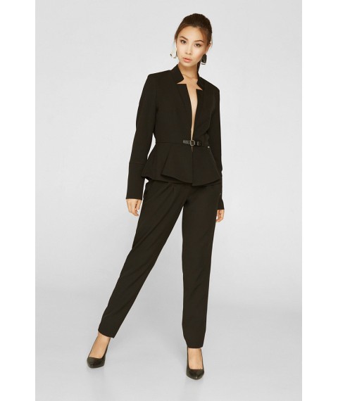 Женские брюки чёрные базовые классические со складками Modna KAZKA Нью-Йорк MKSH2202