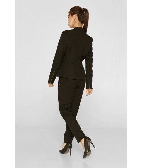 Женские брюки чёрные базовые классические со складками Modna KAZKA Нью-Йорк MKSH2202