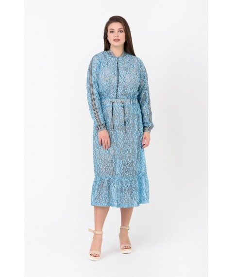 Женское стильное платье голубое миди Modna KAZKA MKRM1933 50