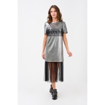 Женское коктейльное платье серебряное дизайнерское Modna KAZKA MKRM1904-2 50