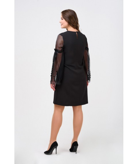 Женское классическое маленькое черное платье А-силуэта до колена Modna KAZKA MKRM1244-2