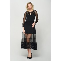 Платье женское коктейльное с сеткой черное Modna KAZKA MKRM1906 40