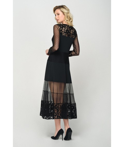 Платье женское коктейльное с сеткой черное Modna KAZKA MKRM1906