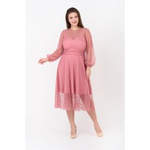 Женское коктейльное платье розовое с гипюром Modna KAZKA MKRMD1936-1 50