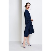Платье женское темно-синее дизайнерское демисезонное "Розе" Modna KAZKA MKSH2139