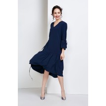 Платье женское темно-синее дизайнерское демисезонное "Розе" Modna KAZKA MKSH2139 40