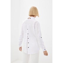 Котоновая рубашка с вышивкой белая Modna KAZKA MKRM1311