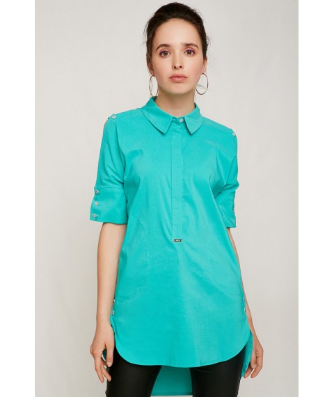 Рубашка женская удлиненная мятная Modna KAZKA MKSH2157-1