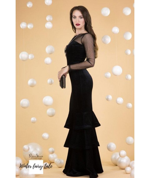 Вечернее платье чорное с юбкой-трансформером Modna KAZKA MKRM1784 46