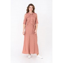 Женское летнее платье розовое в пол в полоску Modna KAZKA MKRM1955-1 40