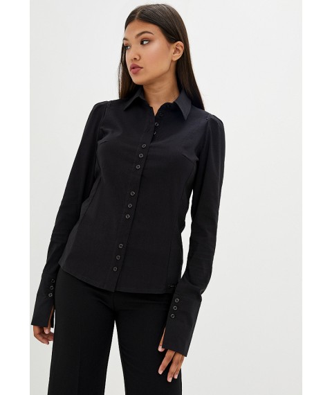 Рубашка женская офисная классика черная Modna KAZKA Мелиана MKSH1838-1 46