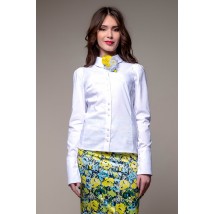 Рубашка женская офисная белая базовая коттоновая Modna KAZKA Мелиана MKSH1838-3
