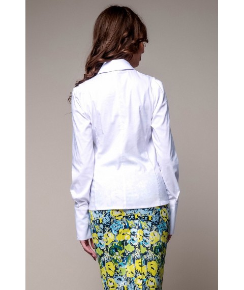 Рубашка женская офисная белая базовая коттоновая Modna KAZKA Мелиана MKSH1838-3