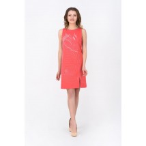 Женское платье розовое летнее мини с авторской вышивкой короткое Modna KAZKA MKRM1278
