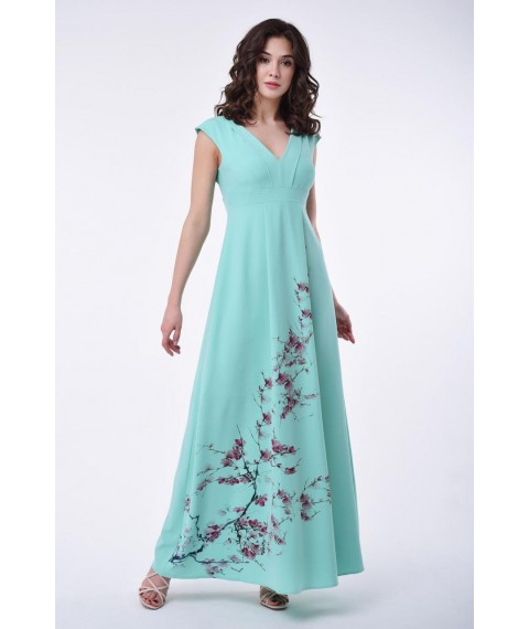 Женское платье длинное нарядное мятное Modna KAZKA MKRM1802-2 40