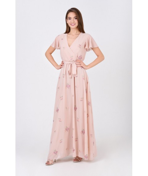 Длинное женское платье нарядное розовое Modna KAZKA MKRM1920