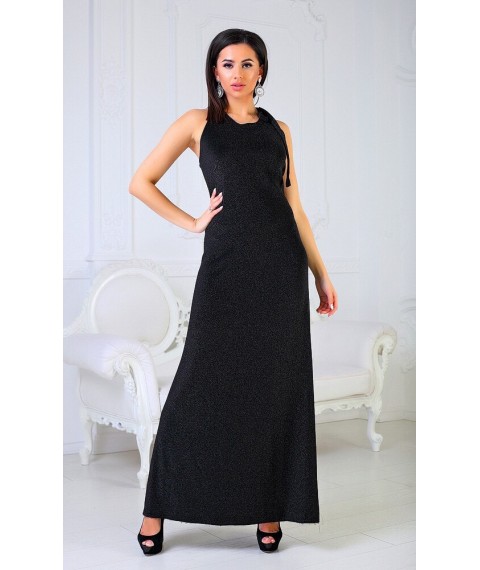 Женское вечернее дизайнерское облегающие платье в пол черное длинное MKNP2010