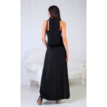 Женское вечернее дизайнерское облегающие платье в пол черное длинное MKNP2010