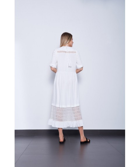Платье женское летнее молочное Modna KAZKA дизайнерская Мелания MKPR1191