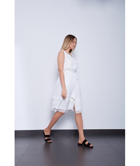 Женское платье летнее белое дизайнерское Modna KAZKA Снежана MKPR1395