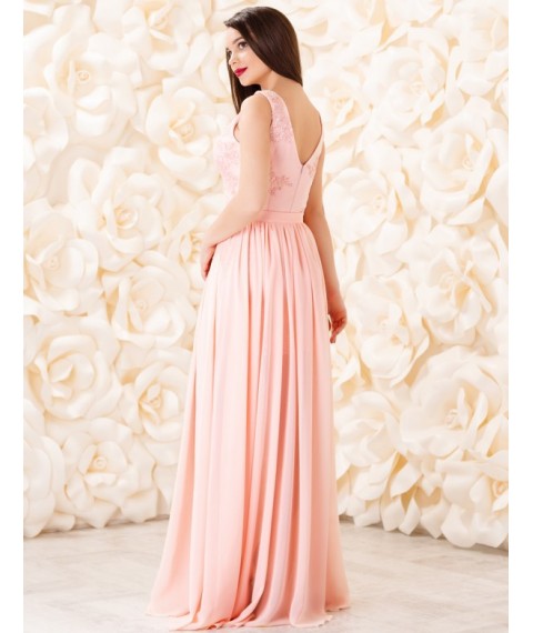 Женское вечернее платье розовое макси в пол дизайнерское Modna KAZKA MKENG2073