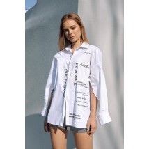 Рубашка женская белая стильная Modna KAZKA MKRM2330