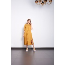 Женское летнее платье горчичное дизайнерское стильное Modna KAZKA Тейлор MKPR2529 48
