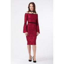 Платье женское бордовое нарядное облегающее Modna KAZKA MKRM1779