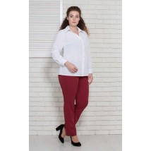 Женская блуза базовая офисная с длинным рукавом белая на пуговицы большого размера Modna KAZKA 8796-1 50