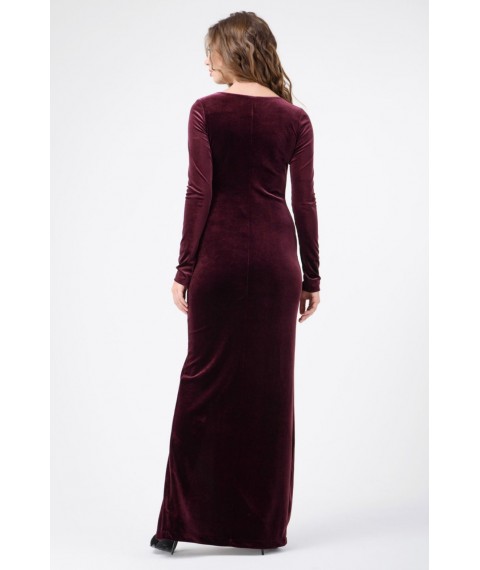 Платье женское вечернее бордовое велюровое Modna KAZKA MKRM1743