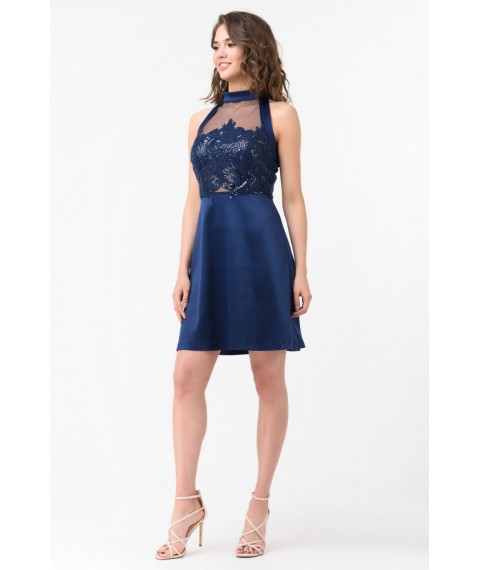 Женское коктейльное платье синее короткое Modna KAZKA MKRM1809