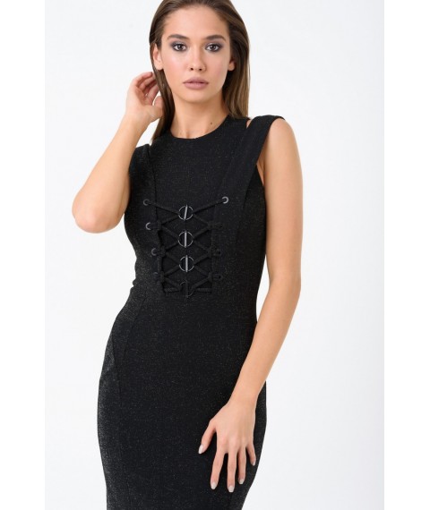 Женское нарядное маленькое чёрное платье по фигуре клубное  Modna KAZKA RM1896