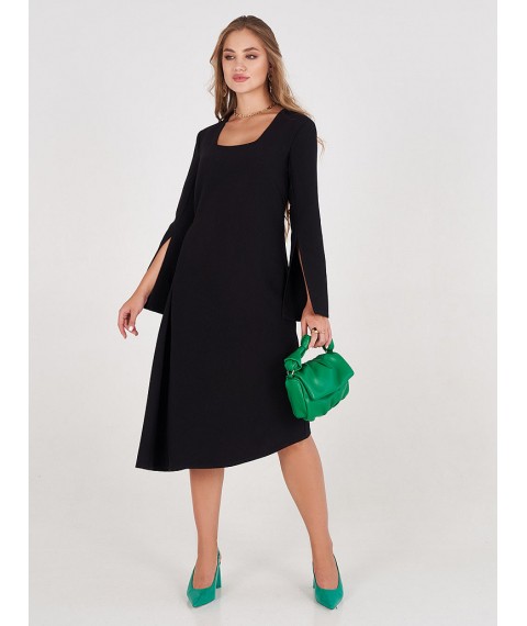Платье женское черное с разрезами на рукавах Modna KAZKA MKSH2733-1