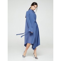 Женское платье синее дизайнерское асимметричного кроя Modna KAZKA MKSH2297 40