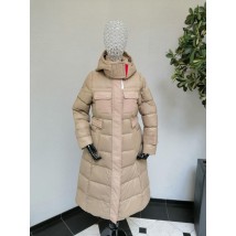 Женская куртка-пуховик средней длины бежевая Modna KAZKA MKLT070821-1 42