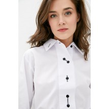 Рубашка женская свободная белая из коттона Modna KAZKA MKRM1364