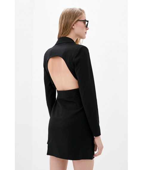 Платье-пиджак женское коктельное с вирезом на спине черное Modna KAZKA MKRM3021