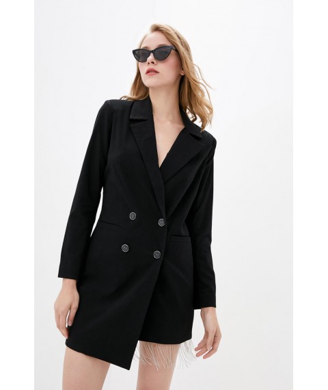 Платье-пиджак женское коктельное с вырезом на спине черное Modna KAZKA MKRM3021 44