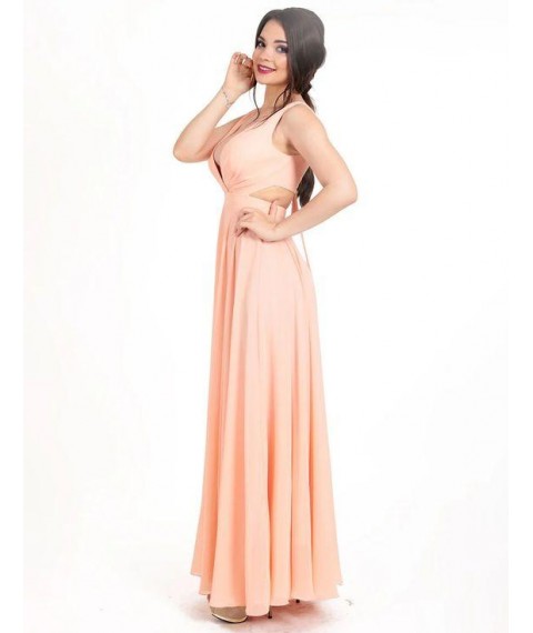 Платье женское вечернее розовое длинное в пол шифоновое Modna KAZKA MKENG3056