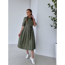 Платье женское летнее миди оливковое Modna KAZKA Моника MKSN2149/4-01 50
