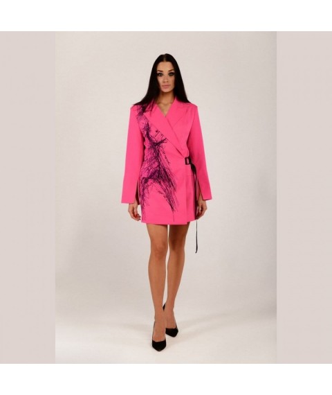 Платье-пиджак женское коктельное с поясом фуксия Modna KAZKA 205-1 44-46