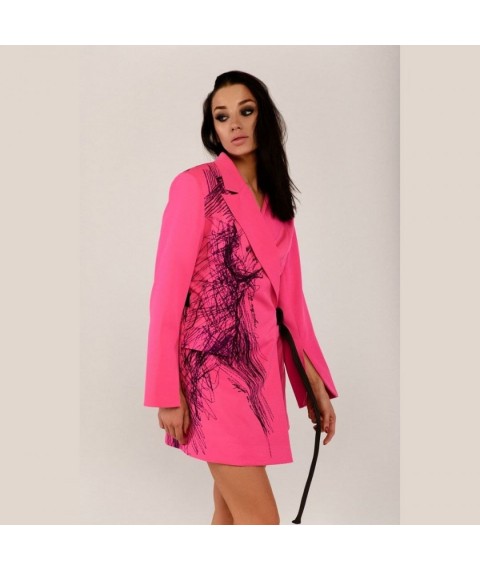 Платье-пиджак женское коктельное с поясом фуксия Modna KAZKA 205-1