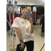 Рубашка женская базовая котоновая белая с завязками на спине Modna KAZKA MKAD7464-00