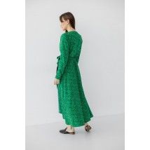 Платье женское миди на запах в принт зеленое Modna KAZKA MKBS2129-1