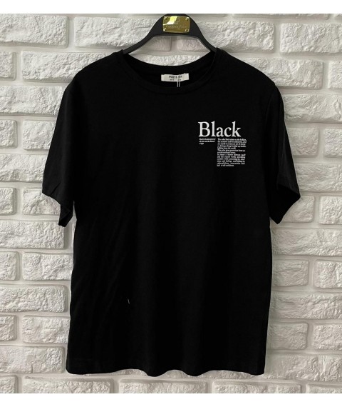 Женская футболка черная базовая Black MK1703 46