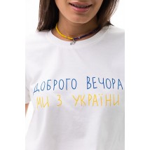 Футболка женская с украинским принтом молочная Modna KAZKA  MKAR46581-3